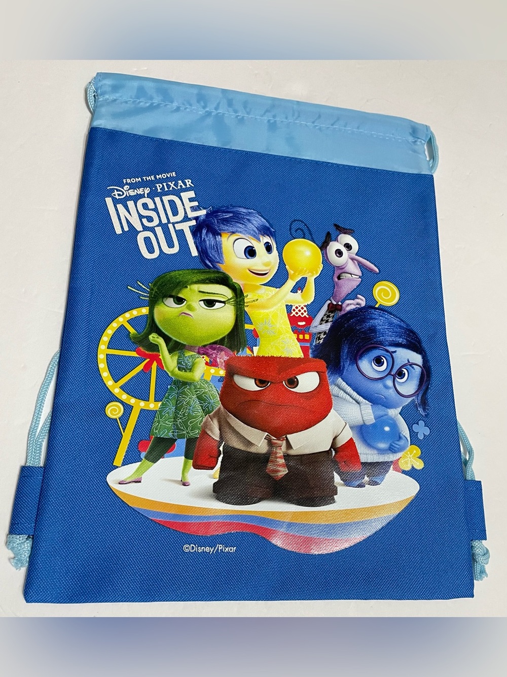 Disney Pixar Inside Out Blue Drawstring Bag,New with tag.